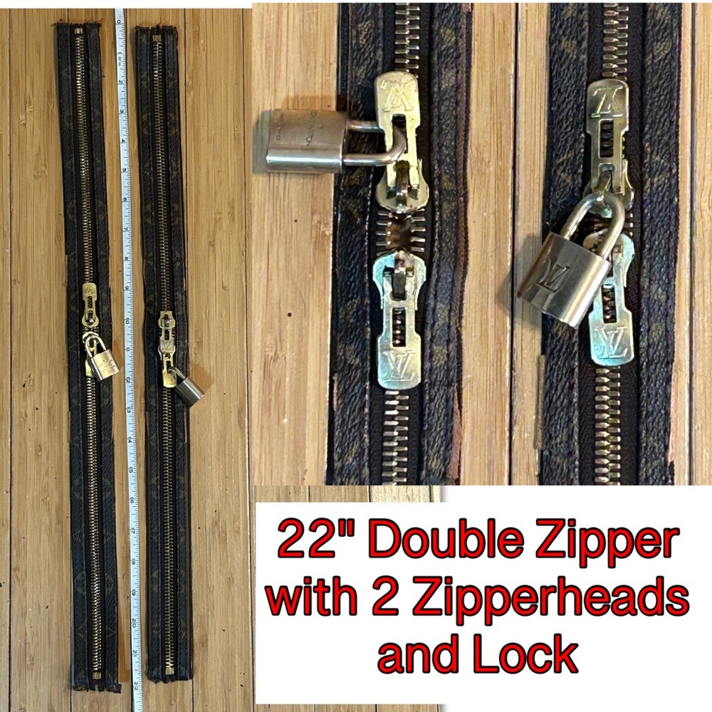 Authentic Louis Vuitton Vintage 22" Double Zipper W/Zipperhead & Lock - No Key